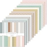 24 Sheets Boho Scrapbook Paper, Scrapbooking Supplies (Green and Pink) | Double Sided Patterned Decorative Papers 12 x 12 In, Background Papers for Journaling Decor, Album Decor or Card Making