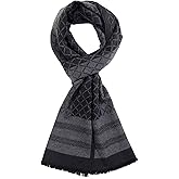 TAMOUKOC Men's Winter Warm Scarf Premium Cashmere Feel, Luxuriously Soft Long Plaid Pattern