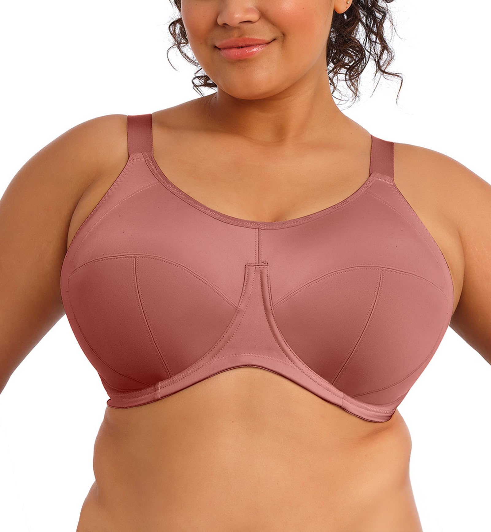 Elomi Women’s Energise Underwire Sports Bra, Rosewood, 46D