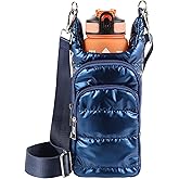 Dealkion Water Bottle Holder with Strap Water Bottle Carrier Bag Quilted Puffer Hydrobag Sling Purse Crossbody Bags for Women