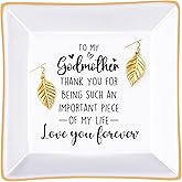 PUDDING CABIN Gifts for Godmother Jewelry Dish Trinket Tray, Godmother Gifts from Godchild Birthday Christmas Mothers Day