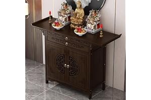 PLMOKN Ofrenda Altar Table Day of The Dead Altar Stand Puja Meditation Prayer Table Buddhist Altar De Muertos De Madera Shrine (31.5 Inch)