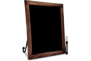 TenXVI Designs 18"x22" Freestanding and Hanging Vertical or Horizontal Magnetic Chalkboard Sign with Removable Legs for Weddings, Restaurants and Home Decor - Rustic Brown