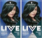 LIVE Urban Metallics Midnight Jade U75 Permanent Hair Dye Pack of 2 view 1