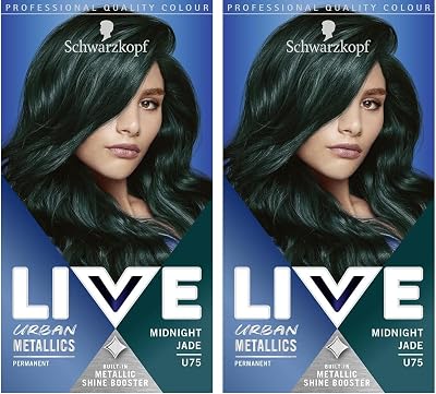 LIVE Urban Metallics Midnight Jade U75 Permanent Hair Dye Pack of 2