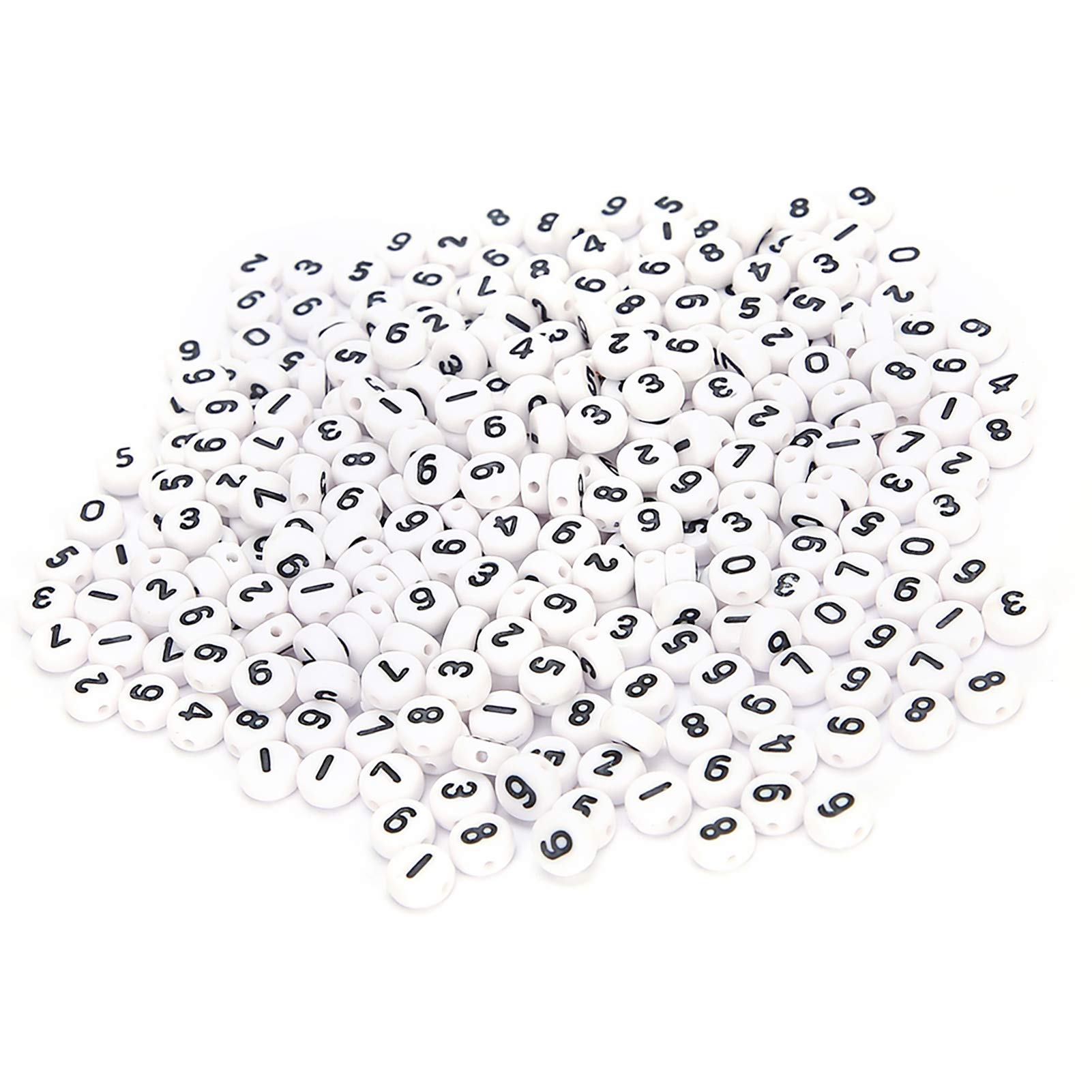 Honiwu 500pcs Number Beads for Bracelet Making, Bracelet Beads, 4 X 7mm Friendship Bracelets Making Kit for Girls Handmade Necklace Jewelry Key Chains Phone Lanyard