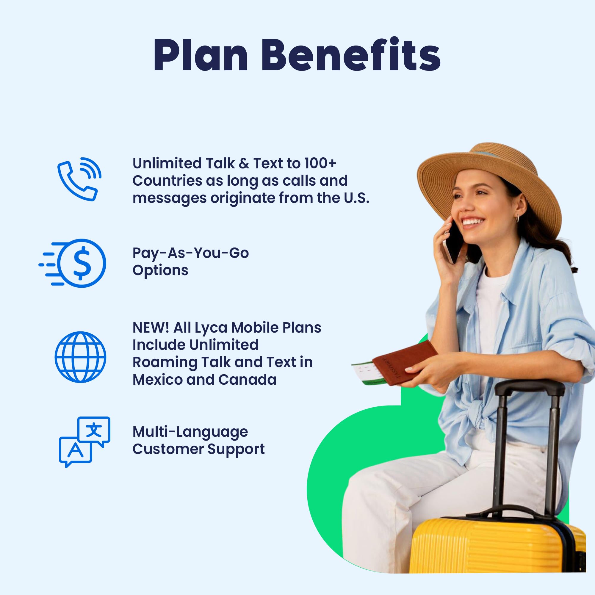 Lycamobile 30 Day USA Prepaid SIM Card with 12GB High Speed 4G LTE/5G Data with Hotspot, International Talk & Text to 100+ Countries, Quick Activation, Triple-Cut US Mobile SIM Card for Cell Phones