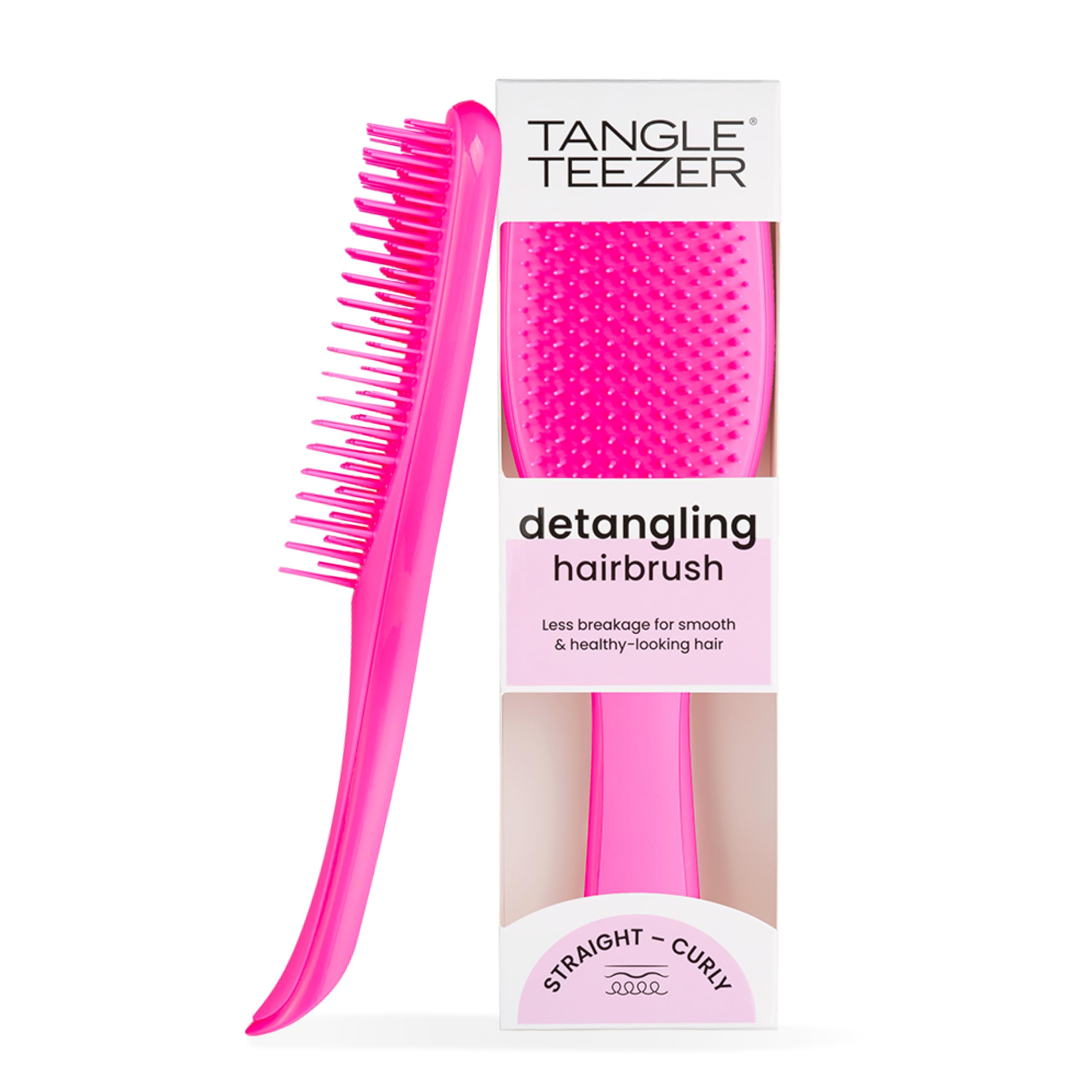 Tangle Teezer Ultimate Detangler Hairbrush - For Wet & Dry Hair - Detangling Brush for All Hair Types - Two-Tiered Teeth Reduce Breakage & Eliminate Knots - Runway Pink