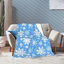 Perinsto Winter Snowflakes Blue Throw Blanket Ultra