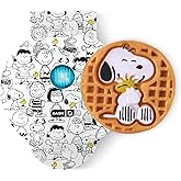 Peanuts x Dash Snoopy Mini Waffle Maker, Ceramic Nonstick Surface, White | Small Waffle Iron for Kids &amp; Fans, Chaffle Maker, Mini Waffles for Dorms, Families &amp; Gifts