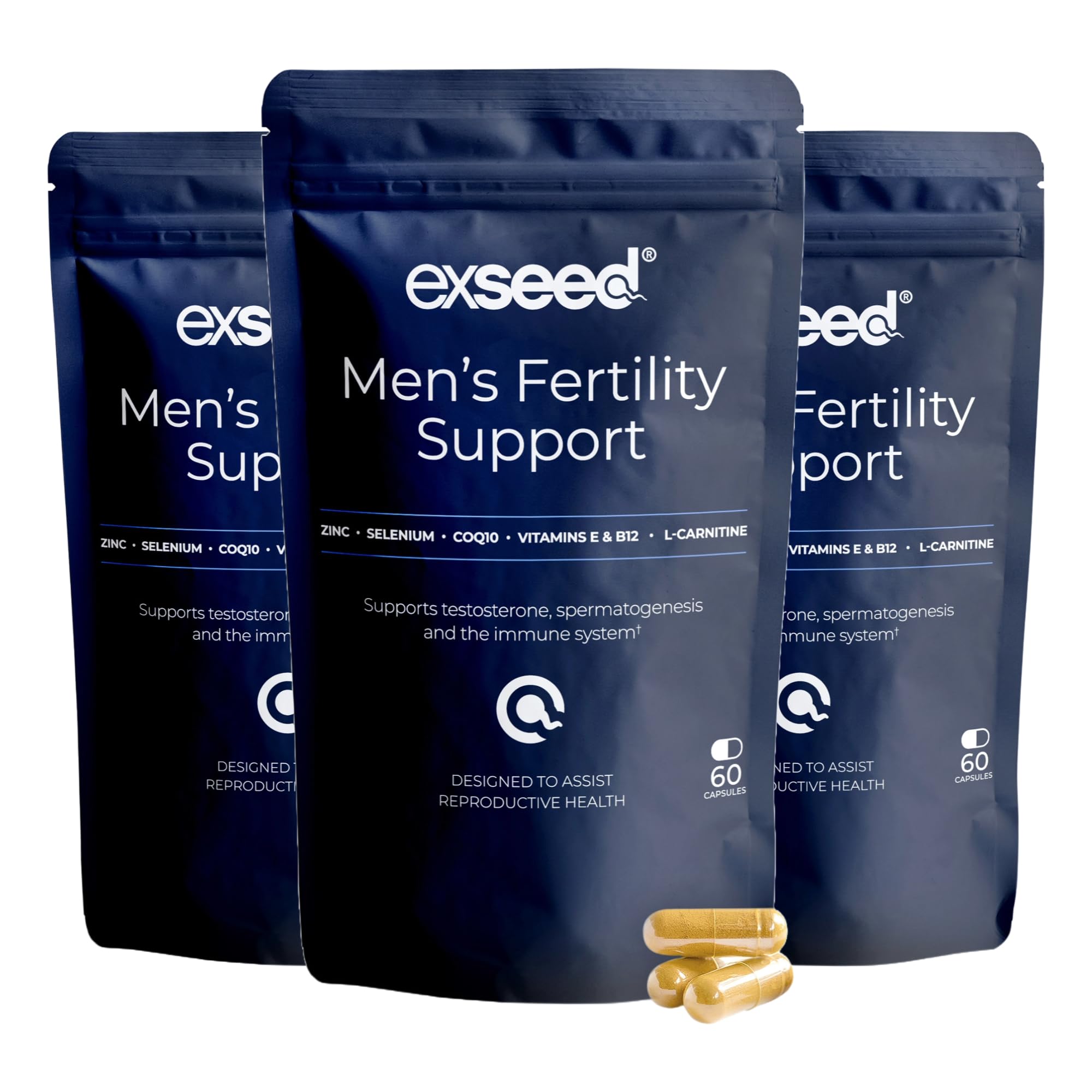 ExSeed Multivitamin Tablets for Men - Daily Supplements for Male Fertility Support & Sperm Health - Semen Quality Booster - Antioxidant Rich Immune Health Supplements - Enhanced Sperm Progression