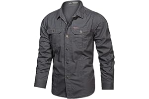 QWENTMTNTY Tactical Shirts for Men Long Sleeve Military Button Up Snap Work Shirt with Pockets Big & Tall Slim Fit Western Tops Camo