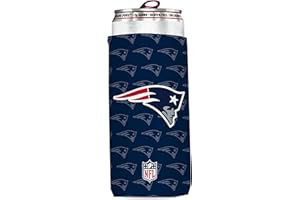 Bud Light & NFL Licensed New England Patriots Premium Insulated Neoprene Slim Can Koozy Cover/Cooler Sleeve-Easy On Gameday Foldable Beverage Apparel for 12 Ounce Seltzer Cans,2 Pack:2 Sided Design