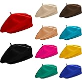 SATINIOR 10 Piece Artificial Wool Beret for Woman, Artist Hat, French Style Polyester Beret Hat Set