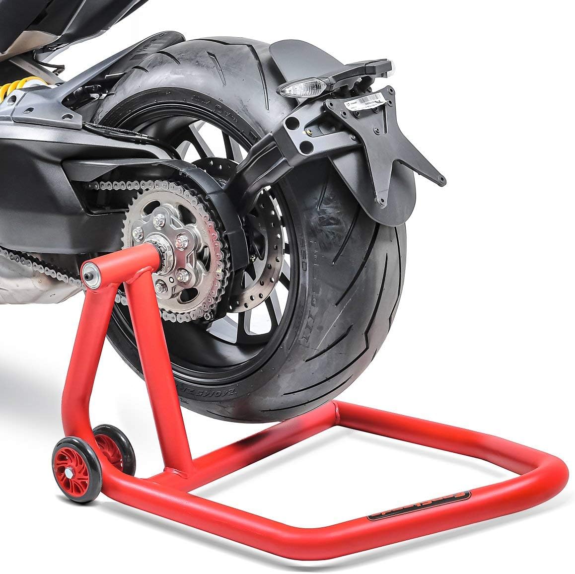 Rear Paddock Stand Ducati 848 Evo 11-13 ConStands Single One red