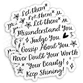 (3Pcs) Let Them Misunderstand You Sticker Your Beauty Keep Shining Stickers Mental Health 2" Die-Cut Waterproof Vinyl Sticker for Laptop Water Bottle Phone Kindle Decal Gifts 2 Inches
