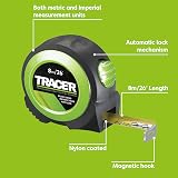 Tracer 8m Auto-Lock Tape Measure with Nylon Coating and Magnetic Hook view 2