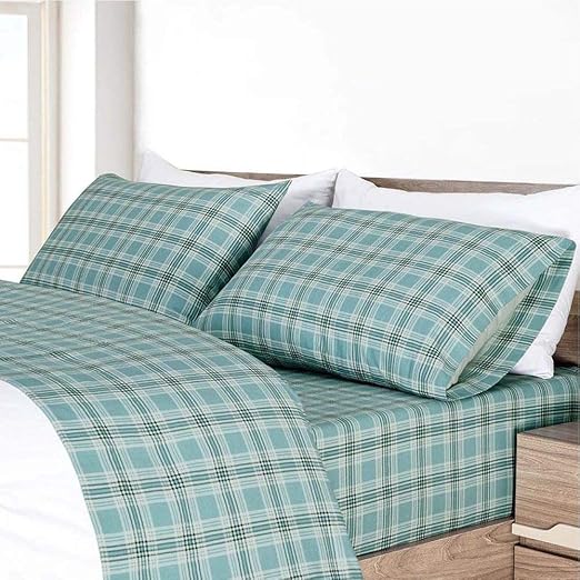 4 Piece Rustic 160 Gram Flannel Sheets Queen, Classic Sage