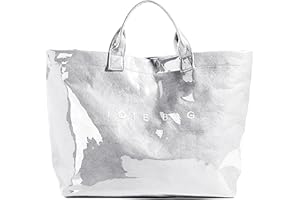 URAWOW Paper Tote Bags with PVC Surface for Women Top-handle Bag Vintage Clear Purses Handbag Satchel