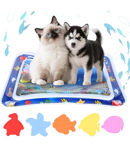 Glow Pad For Cats, Multi-color Lighted Cat Water Play Mat With Floating Fish, Motion-Activated