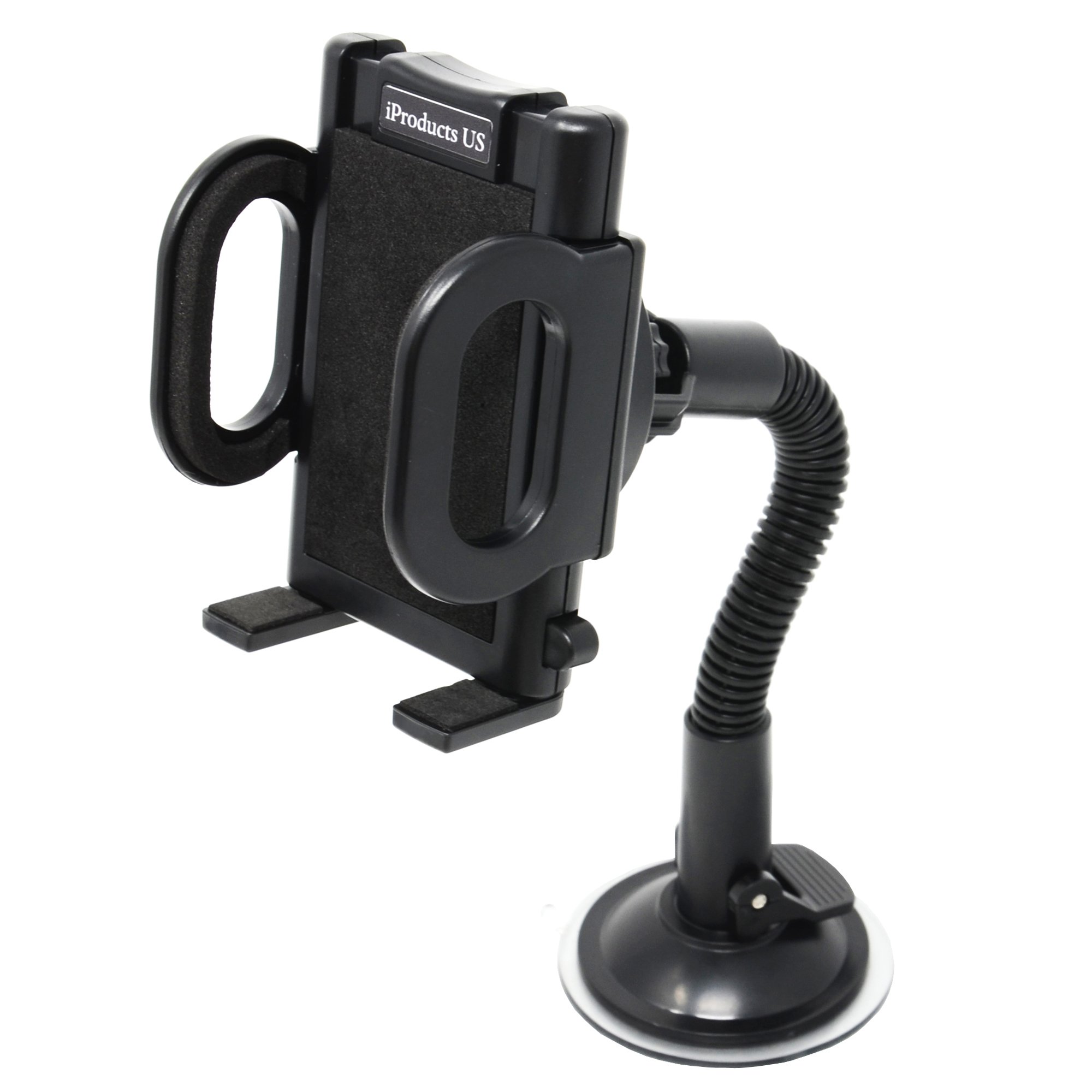 Phone Holder for Car iProductsUS Car Phone Mount Universal Windshield Cell Phone Holder for iPhone 7/6S/6 Plus/5S/5 Samsung Galaxy S7/S6 Edge Nexus LG HTC GPS Devices 3.5-6 inch (Black)