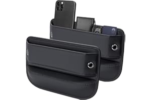 Owntow Car Gap Filler, Universal Fit Car Seat Gap Filler Organizer, Premium Leather Car Organizer Car Accessories for Women Men, Gap Filler Car Essentials for Car Small Items (Black, 2 Pack), XN001