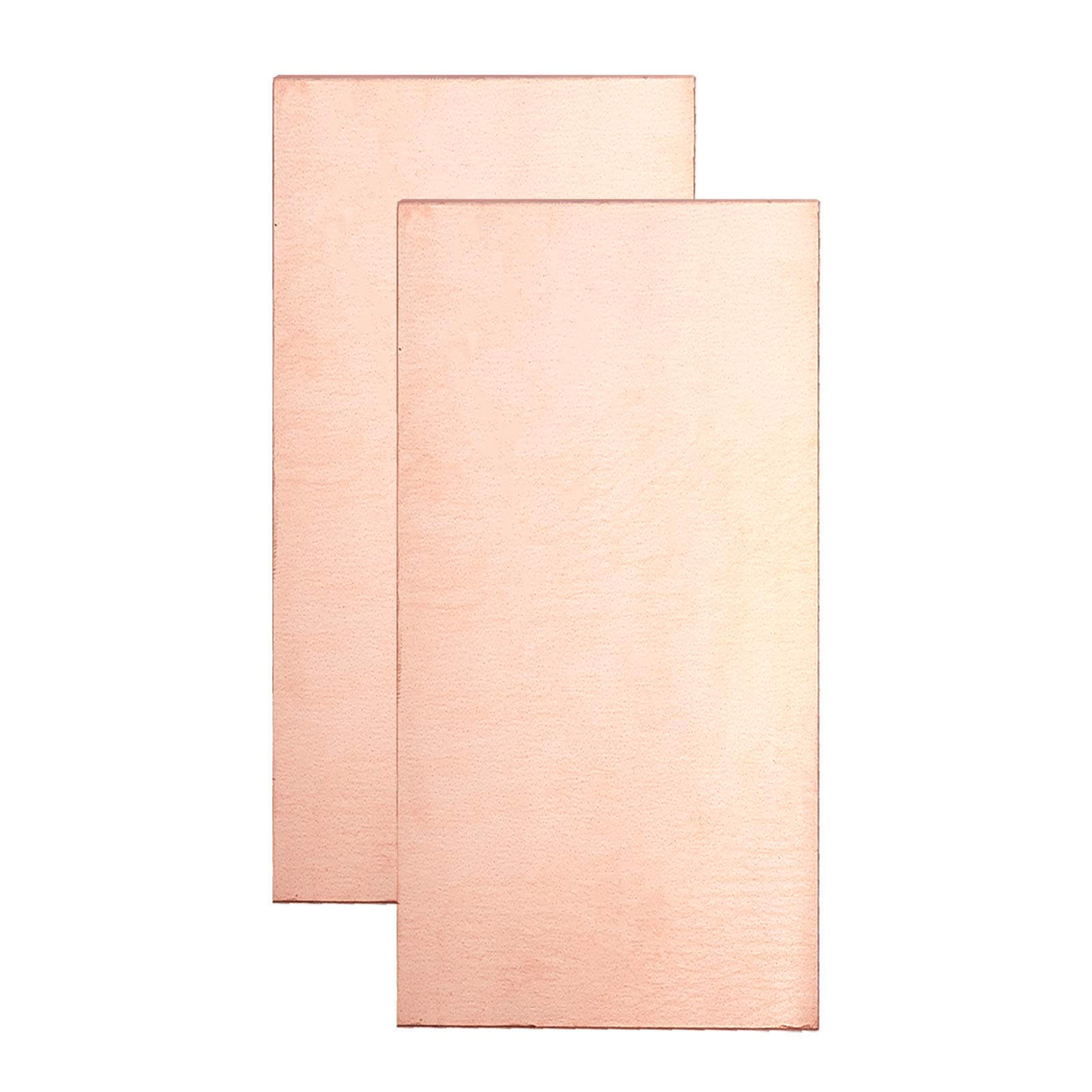 BENECREAT 2 Sheet 99% Pure Copper Sheet Metal 20cmx10cmx1mm Single Film Attached Rectangle Copper Plate for Mechanical Cutting, Precision Machining, Making