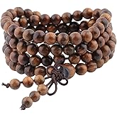 SUNYIK 6mm 108 Tibetan Buddhist Mala Bracelet Natural Beaded Prayer Bead for Women Men