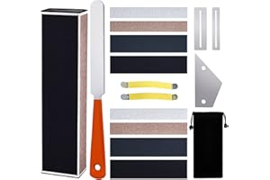 MEIDEAL Guitar Luthier Tool Set Including Guitar Fret Crowning File, Fret Leveling Beam Sanding Leveler Beam, Fret Rocker, Fingerboard Guards, String Spreaders and Replacement Sanding Papers for Guitar Bass