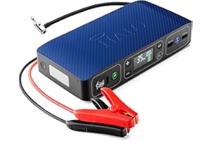 HALO Bolt Air 58830 Portable Car Battery Jump Starter | 100 PSI Air Compressor, 58.8Wh USB Power Bank, Emergency Floodlight & Charger, Jumps Cars SUVs & Trucks, Inflates Tires, TSA Approved — Blue