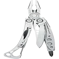 LEATHERMAN, Skeletool Lightweight Multitool with Combo Knife and Bottle Opener, Stainless Steel