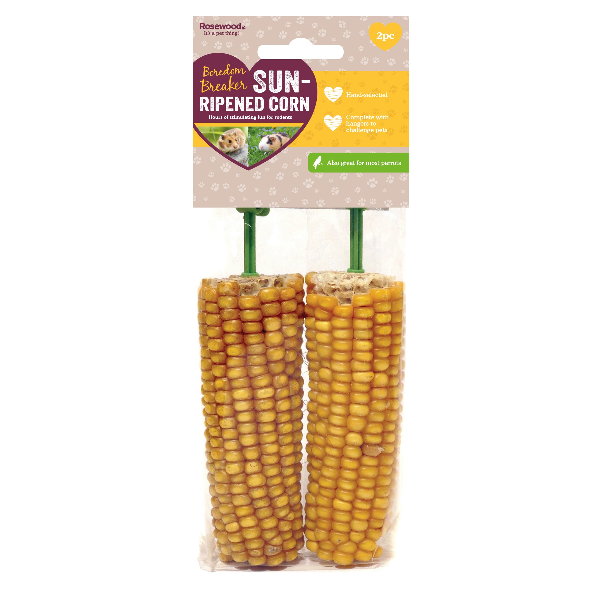 Rosewood Corn On The Cob Treat (Pack of 2), Transparent