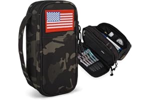 ATRIPACK Tactical Pencil Case for Boy,Large Capacity Pencil Pouch,Marker Organizer Case Pen Box, Tool Bag Desk Organizer for School College Office Organizer for Kids Men Women Adult Teens(Camo Black)