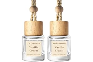 C Classy Car Air Freshener Hanging 2 Pack, Vanilla Cream Essential Oil Diffuser for Car, Car Air Freshener Cute, Long Lasting