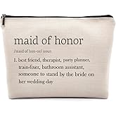 Dwept Maid of Honor Definition Cosmetic Bag, Bridesmaid Proposal Gifts, Maid of Honor Proposal Makeup Bag for Purse, Bridal Shower Party Gifts for Women Sister Friends Travel Toiletry Beauty Bag