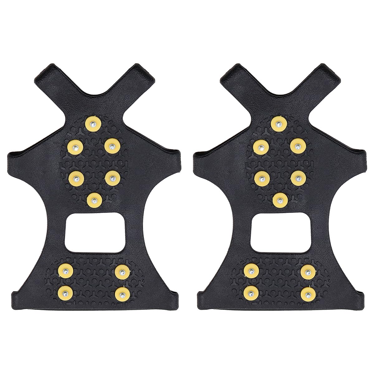 NUZAMAS Ice Cleats for Shoes and Boots Silicone Ice Snow Grips 10 Steel Studs Shoe Spikes Grips Anti-wrestling Cleats Crampons Fit for Walking Ice Fishing M(36-41cm)