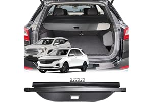 Volcaner Cargo Cover for 2018-2025 Chevrolet Chevy Equinox Accessories GMC Terrain Accessories 2025 2024 2023-2018,(Additional Cover with Hooks) Carbon Fiber Look Retractable Trunk Cover (Not for EV)