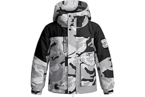 BANTREK Boy's Ski Winter Coat - Lightweight Insulated Waterproof Snow Jacket Hooded Windproof Warm Outerwear for Kids