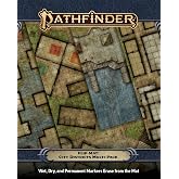 Pathfinder Flip-Mat City Districts Multi-Pack - 4 Fantasy RPG Battle Maps 24"x 30" - Wet Dry Erase Compatible Gaming Mat for Tabletop Role Playing Games