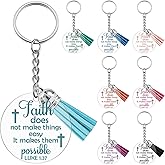 8PCS Christian Keychain Faith Religious Keychain for Women Inspirational Jewelry Encouragement Spiritual Religious Bible Gifts for Womens Bible Verse Christian Accessories Christmas Birthday Gift