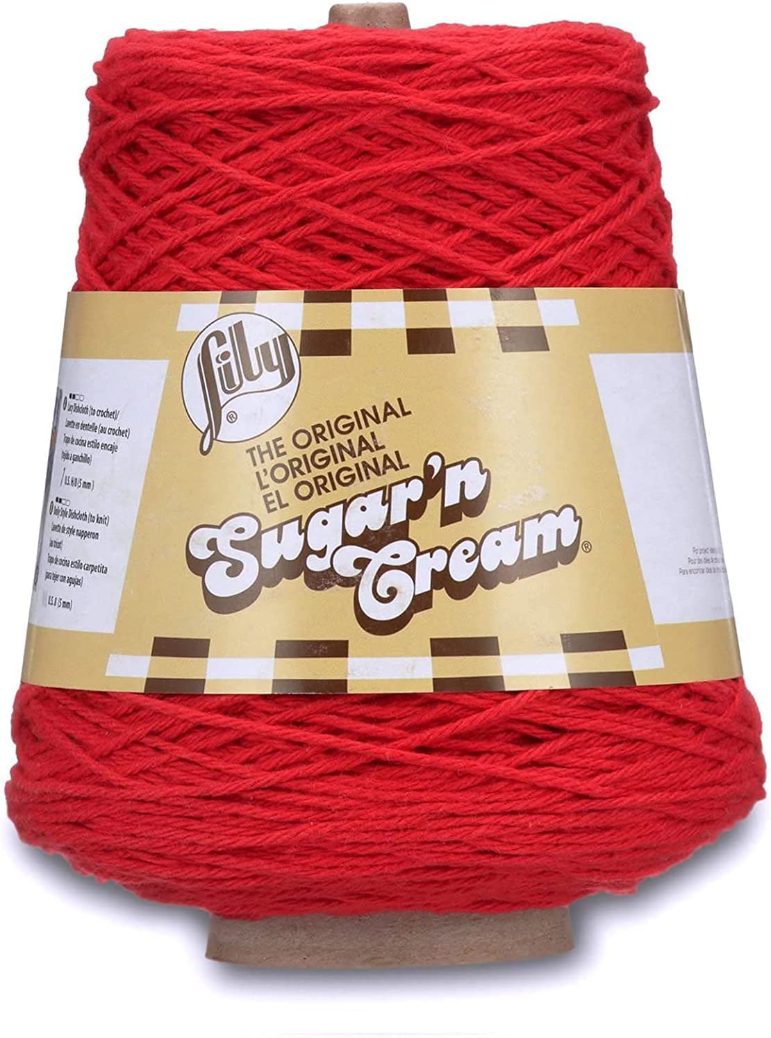 Lily Sugar N Cream Cones Red Yarn - 1 Pack of 14oz/400g - Cotton - #4 Medium - 706 Yards - Knitting, Crocheting & Crafts — image 1