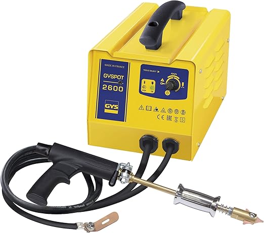 Gys Gyspot 2600 Poste De Redressage Acier Livre Avec Marteau A Inertie Etoiles Embout De Retreint Et Un Patin De Masse Petit Jaune Bleu Amazon Fr Bricolage