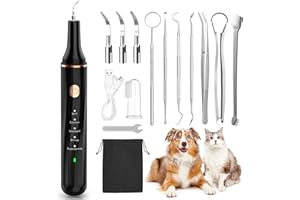 Petbank Dog Plaque Remover for Teeth, 12 Pack Dog Teeth Cleaning kit, Dog Tooth Brushing Kit with LED Light, 5 Modes Pet Ultr