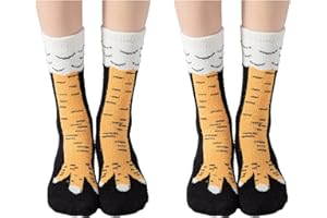 OurSuperDeals Adult Funny Gifts Gag White Elephant Gifts Christmas Stocking Stuffers Fuzzy Chicken Leg Grippy Socks