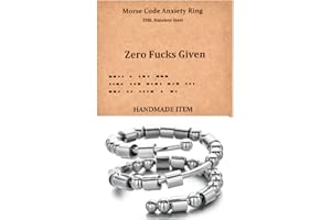 GOGOEY Morse Code Rings for Women, Stainless Steel Spinner Ring Fidget Rings for Anxiety Ring Morse Code Rings Inspirational Gifts Jewelry Women Birthday Graduation Gifts for Her Best Friends