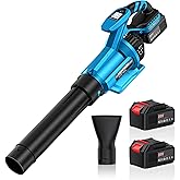 2025 Upgraded Cordless Leaf Blower, 650 CFM / 280 MPH, Lightweight with LCD, 3 Speeds, 2×4.0Ah Batteries & Charger, for Lawn,