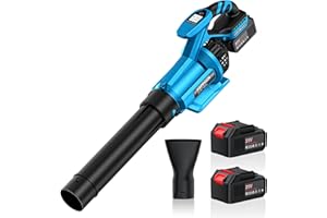 2025 Upgraded Cordless Leaf Blower, 650 CFM / 280 MPH, Lightweight with LCD, 3 Speeds, 2×4.0Ah Batteries & Charger, for Lawn,