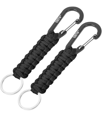 Amazon.com: 2Pack Keychain Carabiner, Para cord Keychain Clip D
