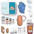 Anatomy Lab Clinical Nursing Skills Training Kit with Wearable Injection Pad, 60 pc Kit Simulated Injection Training