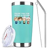Thank You for Being A Friend Cups,Golden Girls Tumbler with Lid,Golden Girl Merchandise,Gifts for Her,20 OZ Insulated Water Bottle Travel Coffee Mug, Unique Gift for Women Friend Birthday (Green)